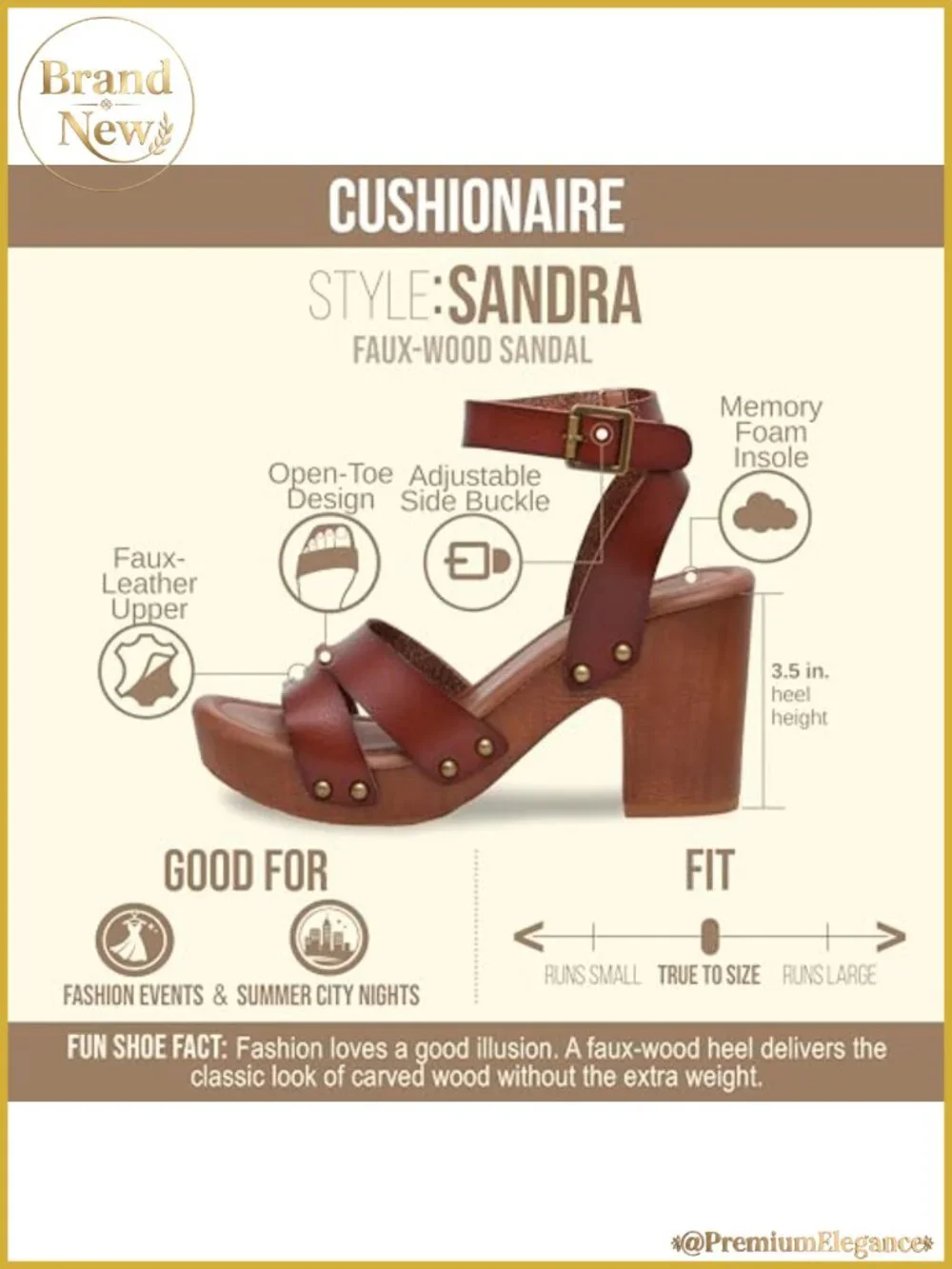 Women's Studded Platform Sandals Chunky Faux Wood Block Heel Memory Foam